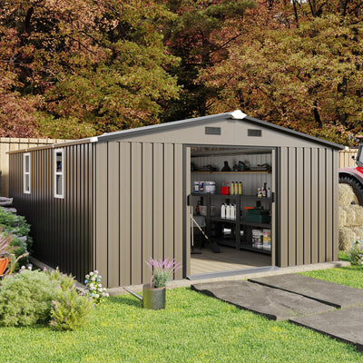 10x12ft Steel Storage Shed with Scratch-Resistant Color Finish