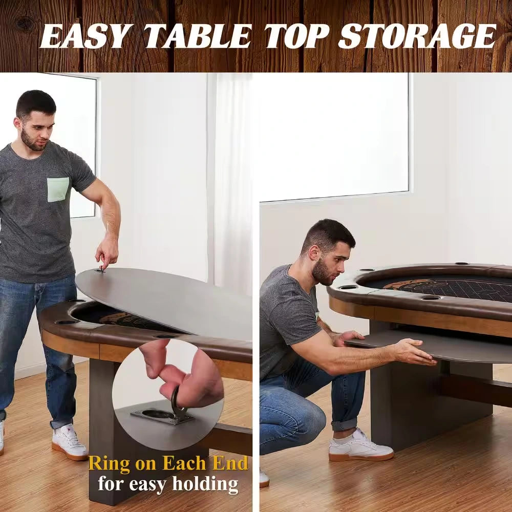 10-Player Poker Table with Dining Table Top — product view 4