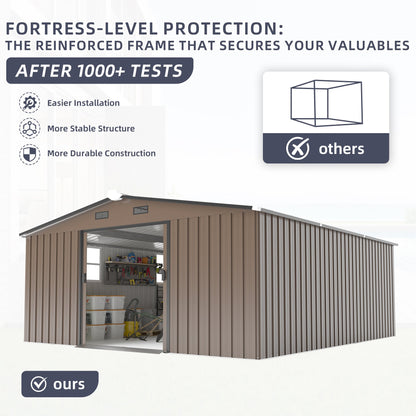 10x12ft Steel Storage Shed with Scratch-Resistant Color Finish