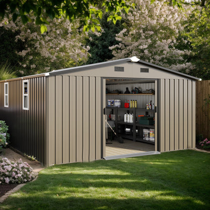 10x12ft Steel Storage Shed with Scratch-Resistant Color Finish
