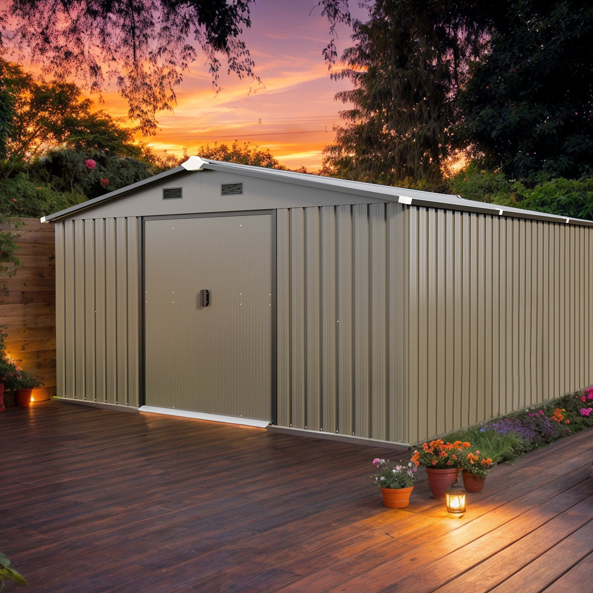 10x12ft Steel Storage Shed with Scratch-Resistant Color Finish