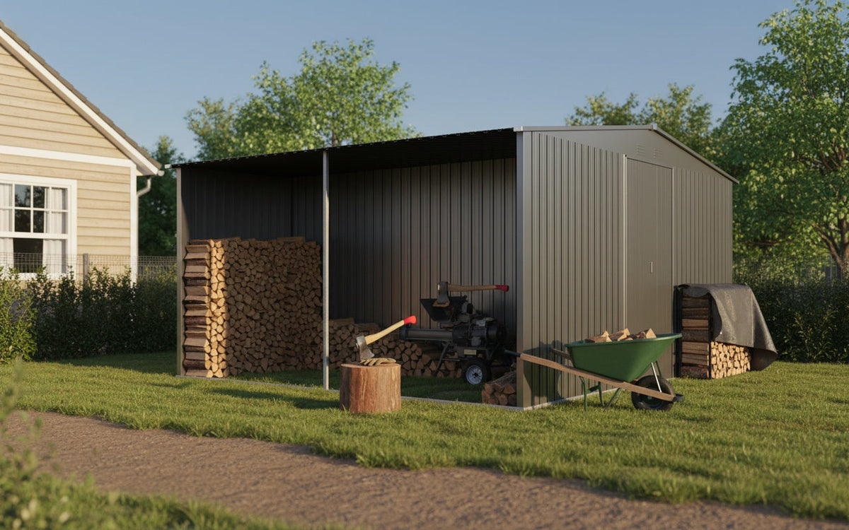 13x11ft Metal Outdoor Storage Shed with Ventilation - Grey