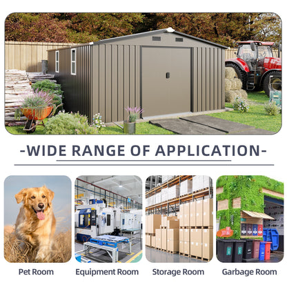 10x12ft Steel Storage Shed with Scratch-Resistant Color Finish