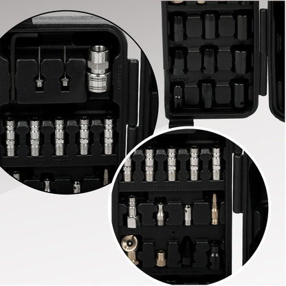 71 Piece Air Tool Kit with Impact Wrench, Ratchet & Grinder - Black and Silver