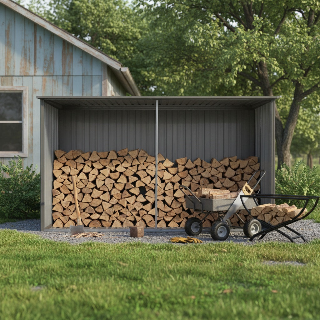 13x11ft Metal Outdoor Storage Shed with Ventilation - Grey