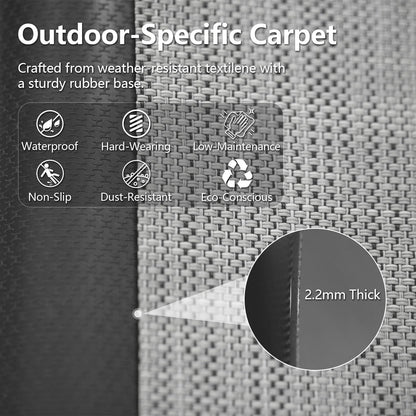 8x16Ft Resin Outdoor Storage Shed with Carpet – Weatherproof, Gray