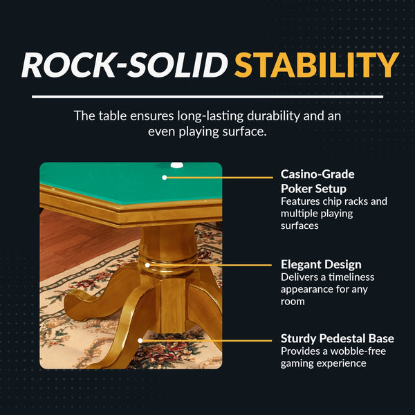 Hathaway Kingston Oak 3-in-1 Poker Table