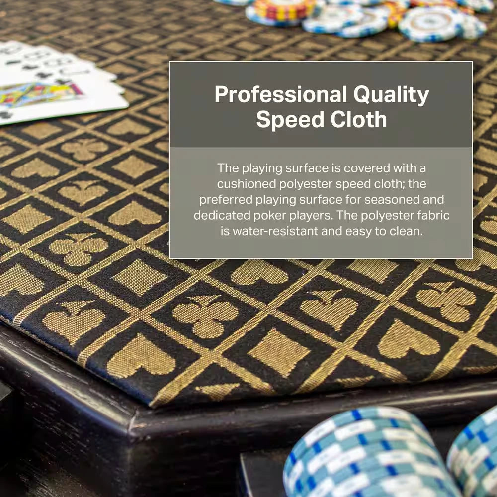 Lost Mill 8 Station Poker Table 1 Quantity in Mocha Oak 1 Pack with 8 Solid Wood Chip Trays — product view 3